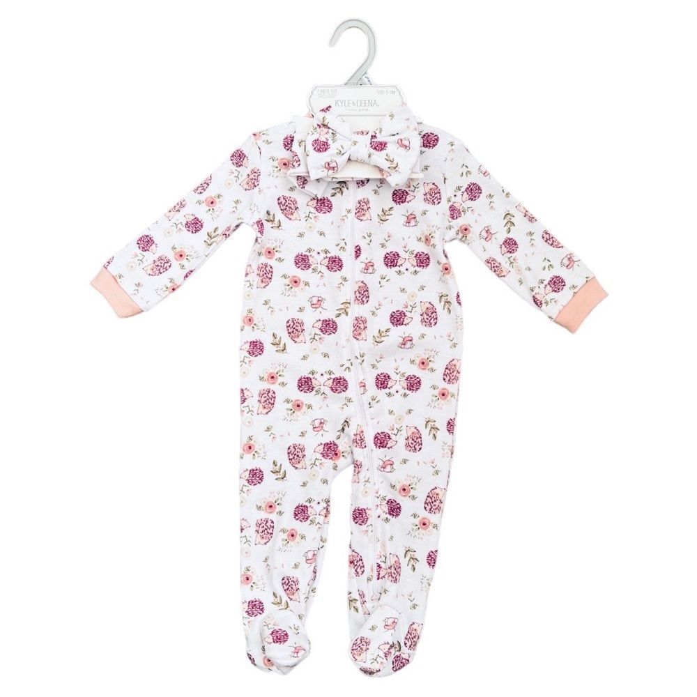 Kyle & Deena Hedgehogs Footie and Headband Set NWT